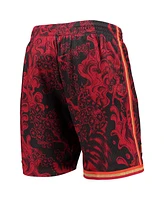 Men's Mitchell & Ness Red Miami Heat Hardwood Classics Lunar New Year Swingman Shorts