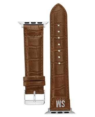 Steve Madden Women's Honey Brown Crocograin Faux Leather Band designed for Apple Watch 42mm (Series 1-3 only) & 44/45/46/49mm (Ultra & Ultra 2)