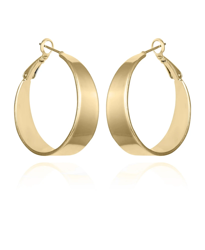 Vince Camuto Gold-Tone Band Thick Hoop Earrings