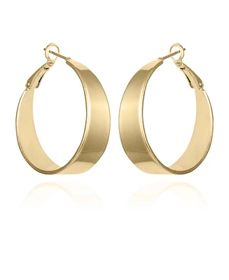 Vince Camuto Gold-Tone Band Thick Hoop Earrings