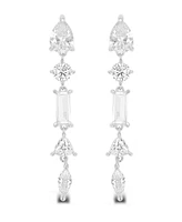 Multi Shape Dangling Earrings in Sterling Silver