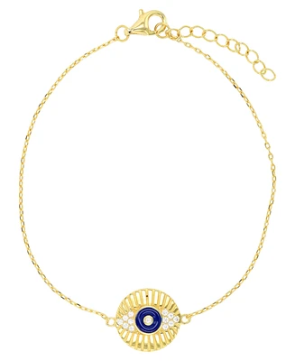 Evil Eye Anklet 14K Gold Plated or Sterling Silver
