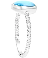 Larimar Oval Ring in Sterling Silver