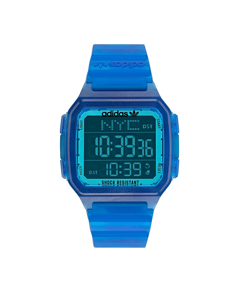 adidas Unisex Gmt Digital One Gmt Blue Resin Strap Watch 47mm