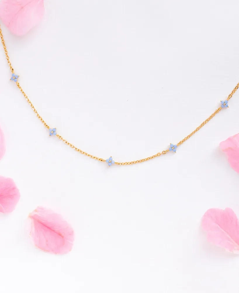 Girls Crew Blue Blossom Love Necklace