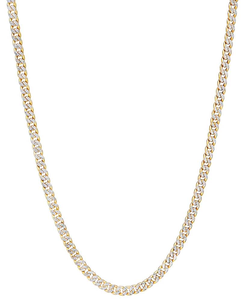 Double-Sided Cuban Link 18" Chain Necklace (4.5mm) in 10k Two-Tone Gold