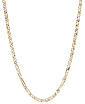 Double-Sided Cuban Link 18" Chain Necklace (4.5mm) in 10k Two-Tone Gold