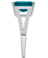 Macy's London Blue Topaz and Diamond Accent Ring 14K White Gold