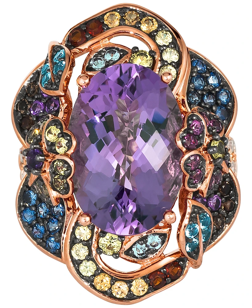 Le Vian Crazy Collection Multi-Gemstone (7-7/8 ct. t.w.) & Nude Diamond (3/8 ct. t.w.) Statement Ring in 14k Rose Gold