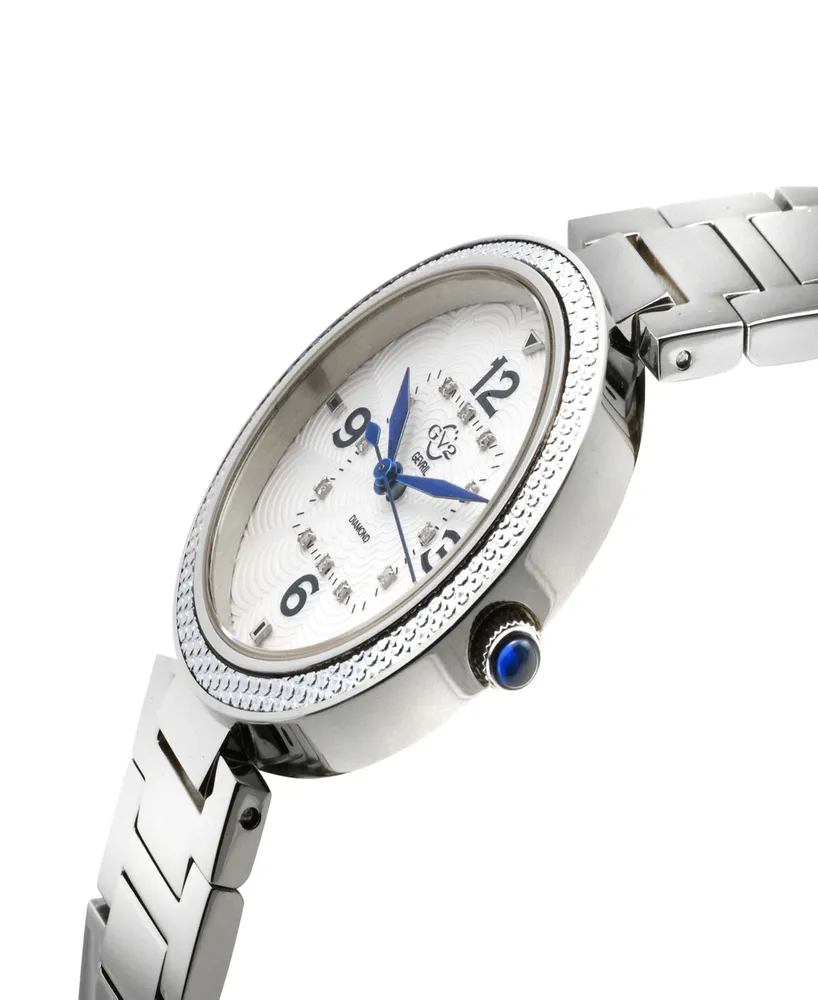 Gevril Women's Piemonte Swiss Quartz Silver-Tone Stainless Steel Bracelet Watch 36mm