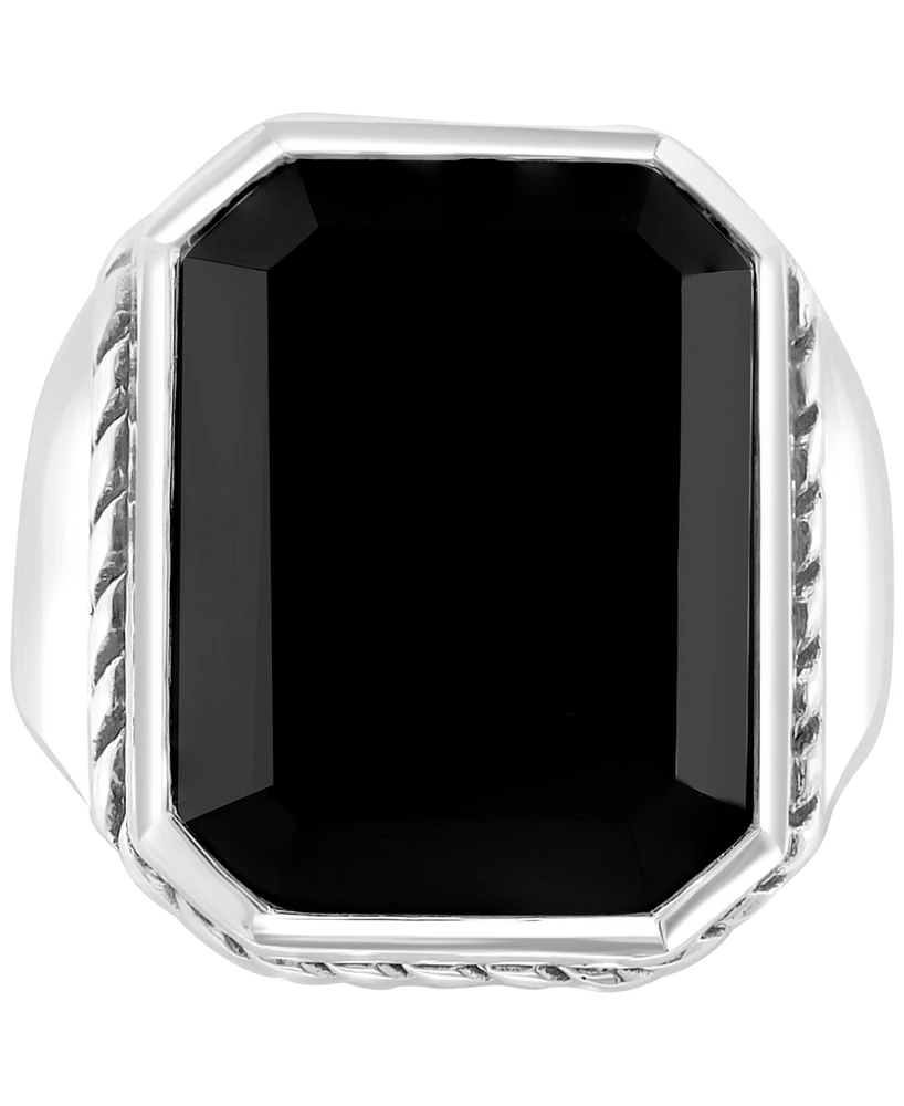 Effy Men's Onyx Ring in Sterling Silver