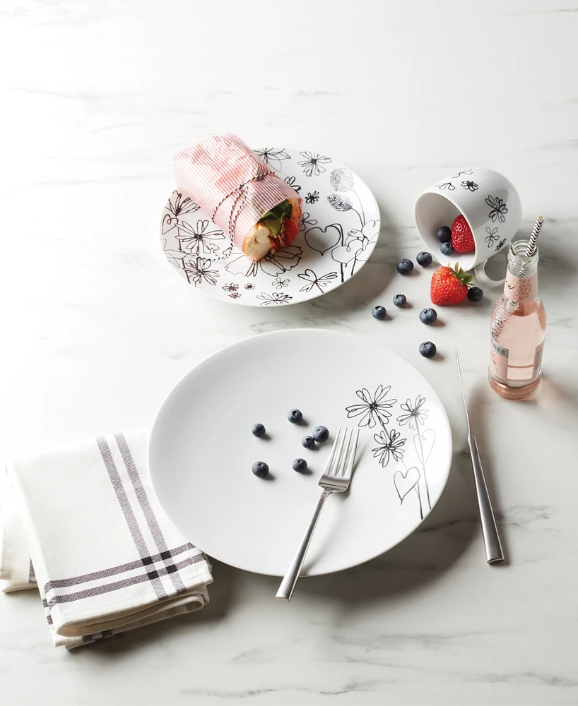 kate spade new york Garden Doodle 4 Piece Accent Plate Set