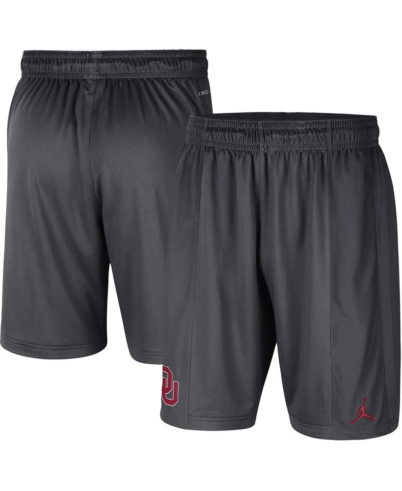 Men's Jordan Anthracite Oklahoma Sooners Performance Knit Shorts
