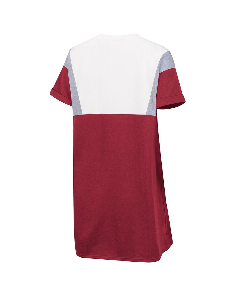 Women's G-iii 4Her by Carl Banks Crimson and White Alabama Crimson Tide 3rd Down Short Sleeve T-shirt Dress