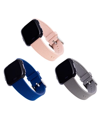 WITHit Silicone Woven Band 3-Pack designed for Fitbit Versa 3 & 4 and Sense & Sense 2