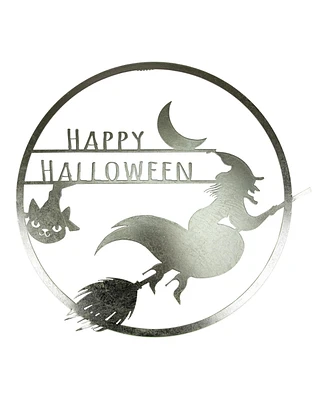 Flying Witch Happy Halloween Wall Sign, 17"