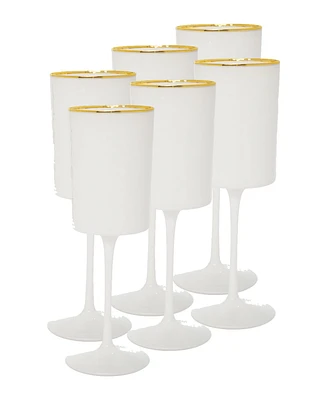 Classic Touch Square Shaped Water Glasses with Rim 6 Piece Set, Service for 6