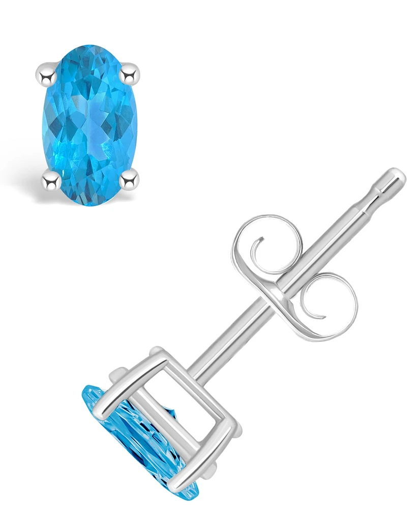 Topaz (1/2 ct. t.w.) Stud Earrings 14K White Gold or