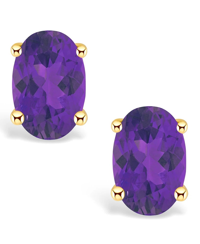Amethyst (7/8 ct. t.w.) Stud Earrings 14K Yellow Gold or White