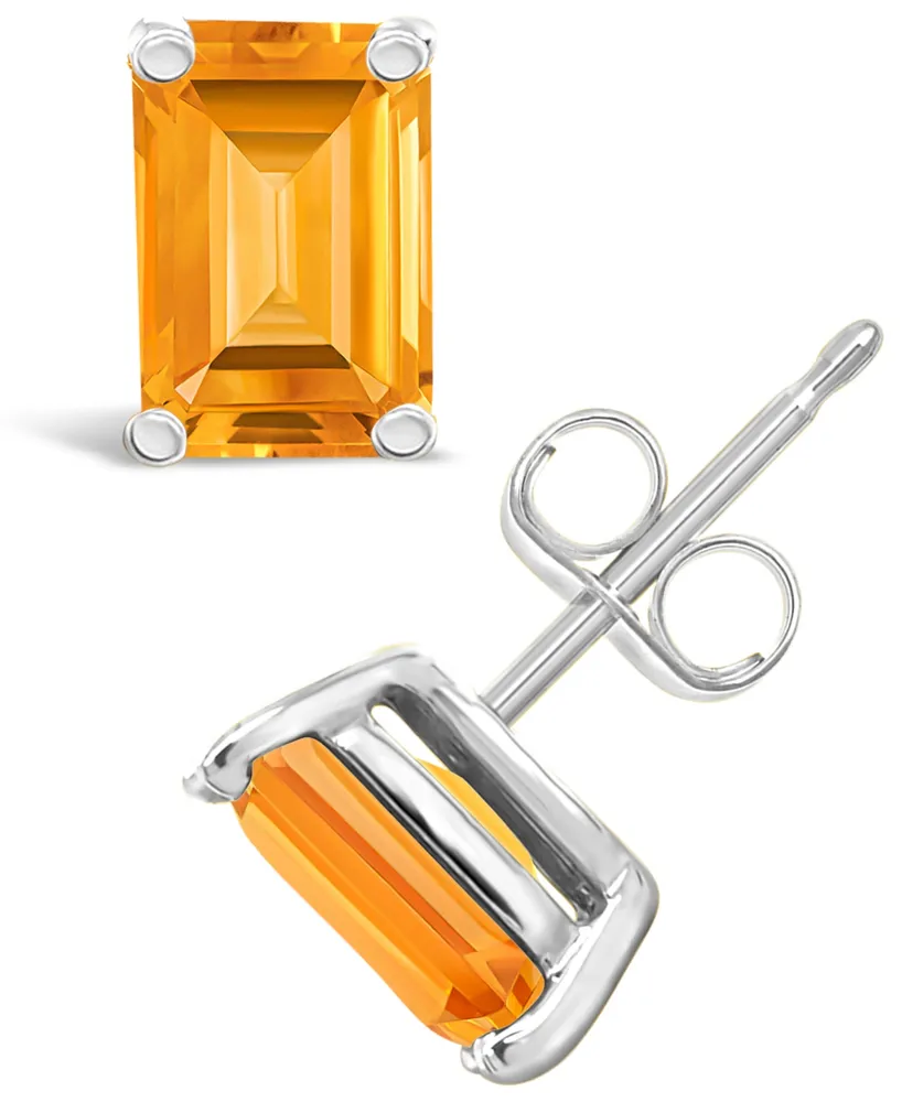 Citrine (1-1/10 ct. t.w.) Stud Earrings 14K Yellow Gold or White