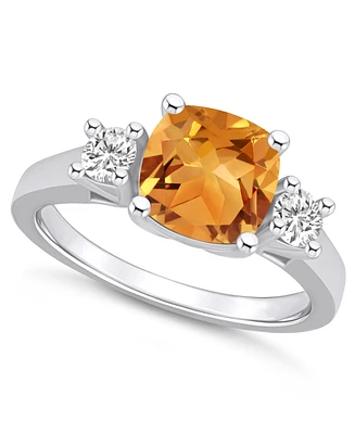 Macy's Citrine (2 ct. t.w.) and Diamond (1/3 Ring 14K White Gold