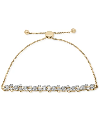 Wrapped in Love Diamond Swirl Cluster Bolo Bracelet (1 ct. t.w.) in 14k Gold, Created for Macy's