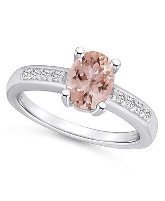 Macy's Morganite and Diamond Ring (1-1/7 ct.t.w 1/8 ct.t.w) 14K White Gold