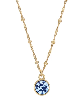 2028 14k Gold-Plated Blue Charming Pendant Necklaces