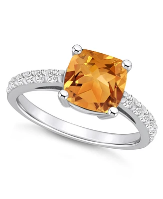 Macy's Citrine (2 Ct. T.w.) and Diamond (1/3 Ring 14K White Gold