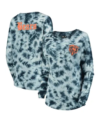 Women's New Era Navy Chicago Bears Tie-Dye Long Sleeve T-shirt