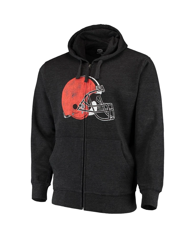 Men's G-iii Sports by Carl Banks Charcoal Cleveland Browns Primary Logo Full-Zip Hoodie