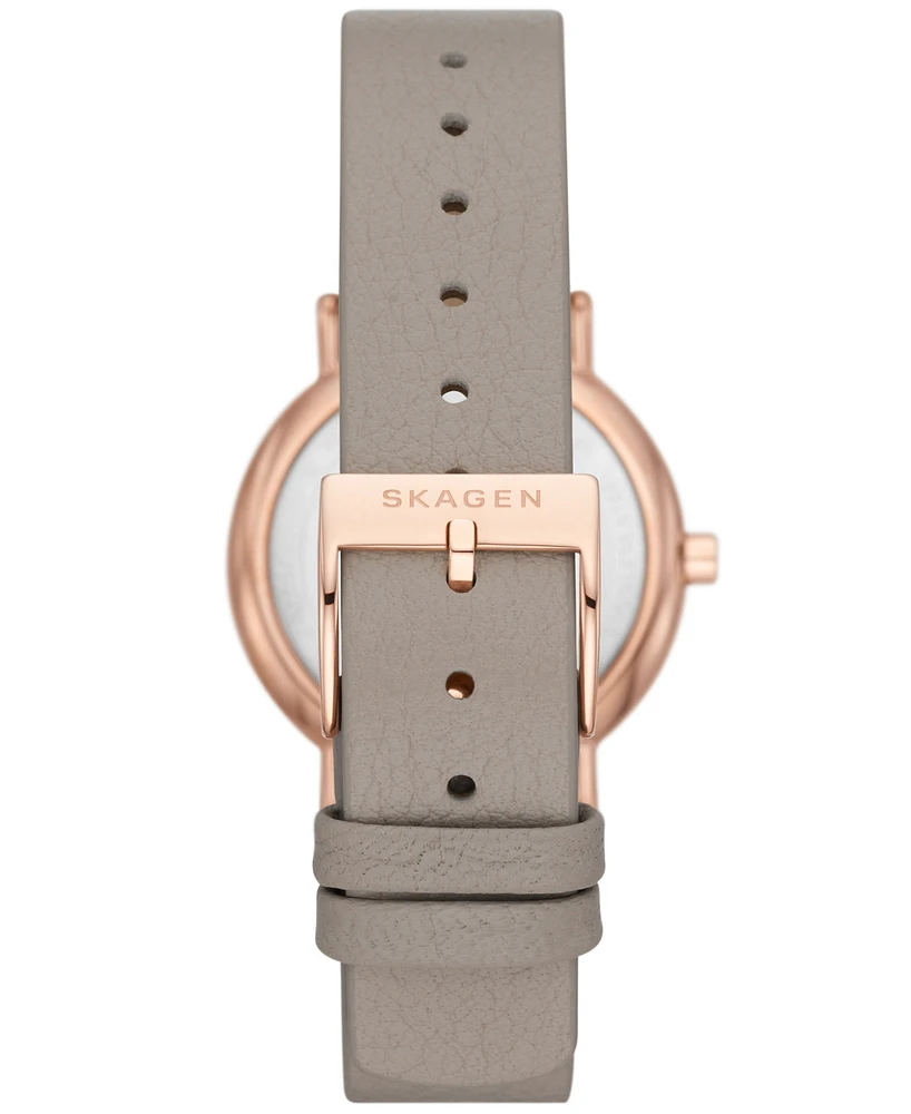 Skagen Women's Signatur Lille Sand Leather Strap Watch 30mm
