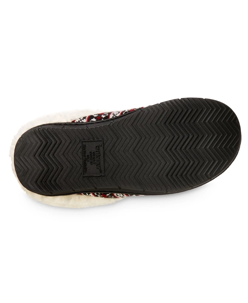 Isotoner Signature Women's Fairisle Knit Braelyn Hoodback Slippers