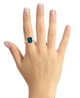 Macy's London Blue Topaz (4-1/4 ct. t.w.) and Diamond (1/4 Ring 14K Yellow Gold