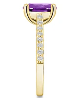 Macy's Amethyst (2-1/2 ct. t.w.) and Diamond (1/4 Ring 14K Yellow Gold