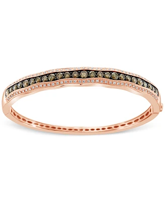 Le Vian Chocolate Diamond (3 ct. t.w.) & Vanilla Diamond (5/8 ct. t.w.) Wavy Bangle Bracelet in 14k Rose Gold