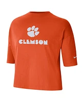 Women's Nike Orange Clemson Tigers Crop Performance T-shirt