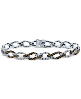 Le Vian Chocolate Diamond (1-3/4 ct. t.w.) & Vanilla Diamond (3/4 ct. t.w.) Open Link Bracelet in 14k White Gold