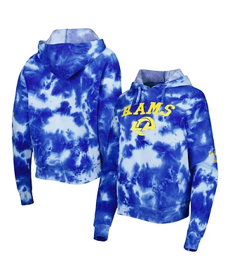 Women's New Era Royal Los Angeles Rams Cloud Dye Fleece Pullover Hoodie