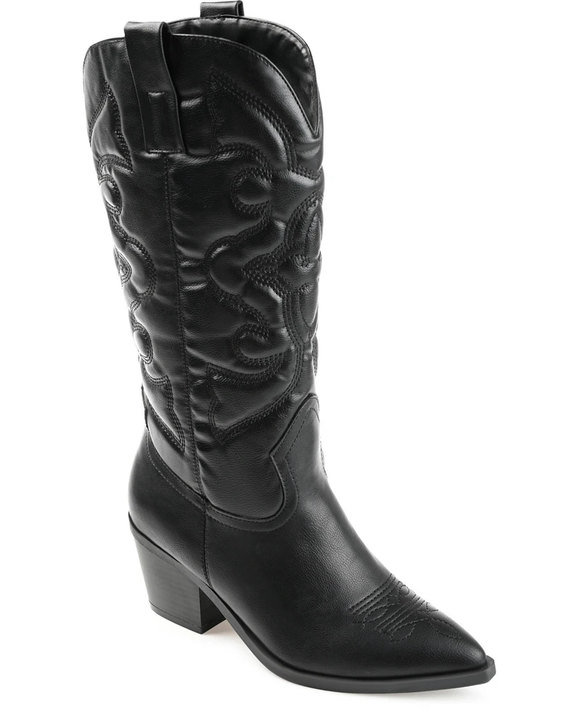 Journee Collection Women's Chantry Mid Shaft Western Boots
