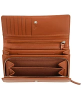 Mancini Women's Croco Collection Rfid Secure Clutch Wallet