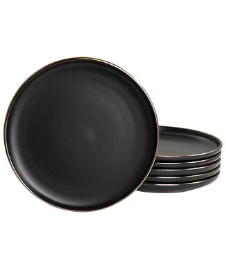 Elama Mateo Gold-Tone Salad Plates, Set of 6
