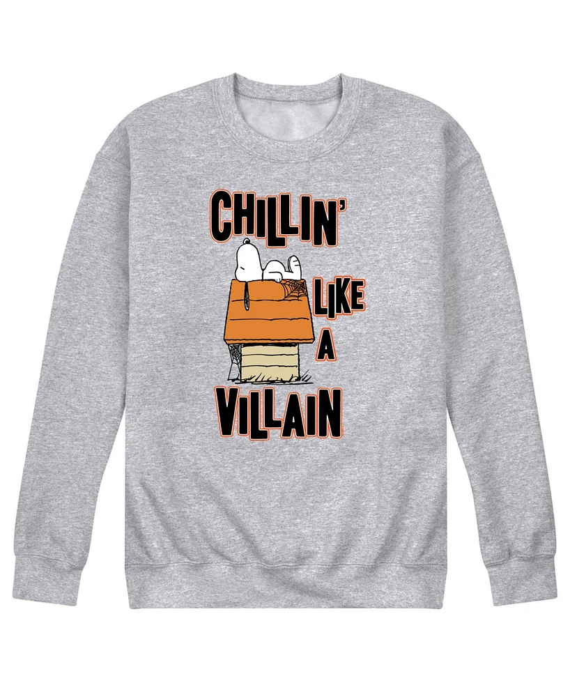 Airwaves Men's Peanuts Chilling Like a Villain Fleece T-shirt