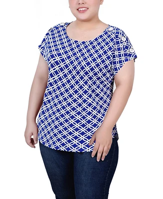 Ny Collection Plus Short Extended Sleeve Top