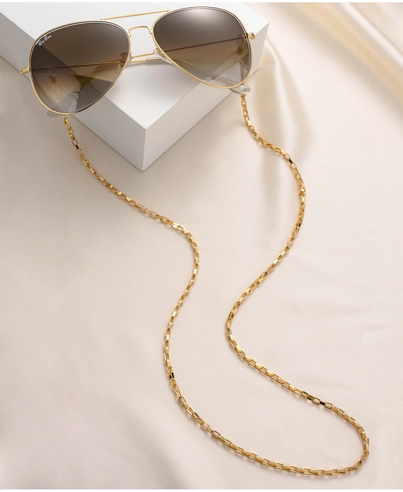 Ettika Women's 18k Gold Plated Golden Rays Rectangle Glasses Chain Necklace