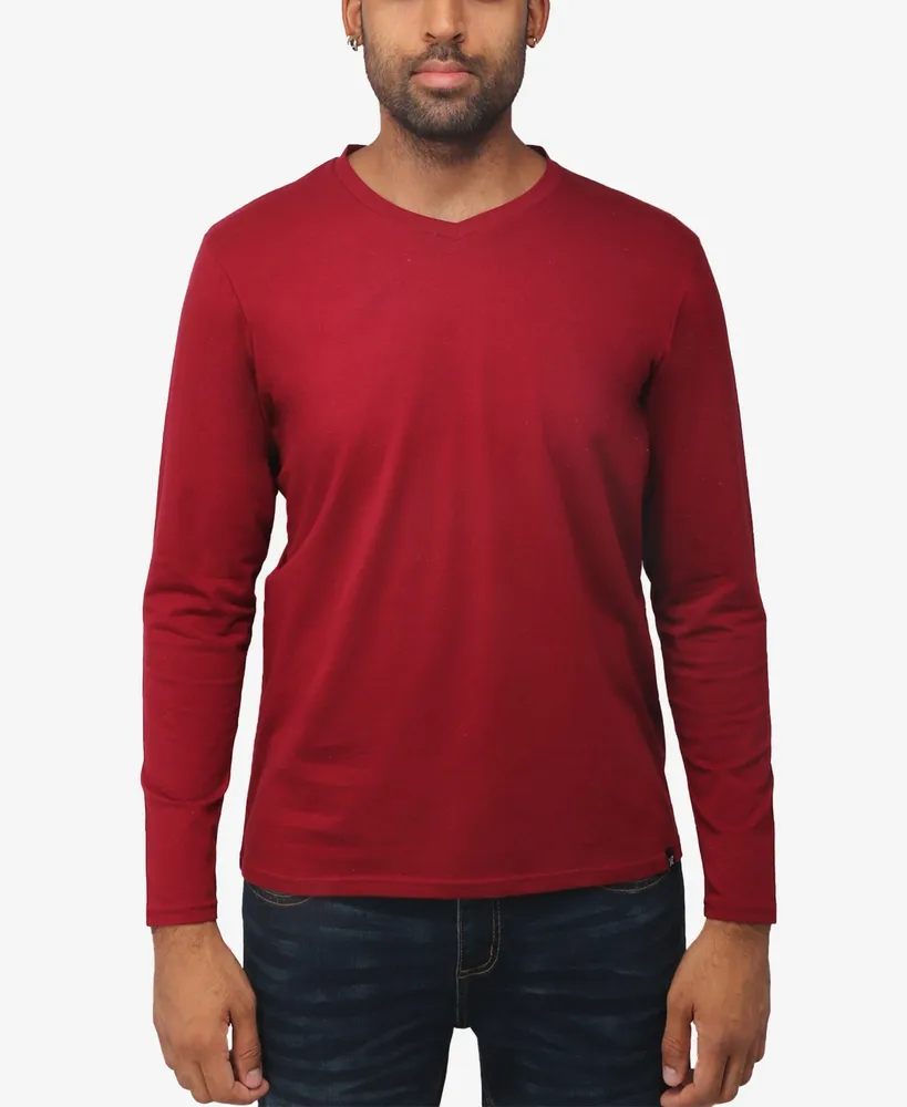 X-Ray Men's Soft Stretch V-Neck Long Sleeve T-shirt