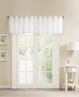 Madison Park Gemma Sheer Embroidered Rod pocket top finish Window Valance for Bedroom and kitchen, 18 inch valances for windows for Living Room, Width