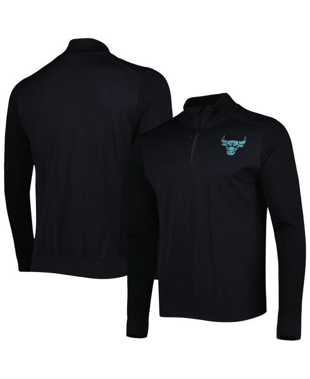 Men's LevelWear Black Chicago Bulls Nano Engineered Knit Fabric Quarter-Zip Jacket