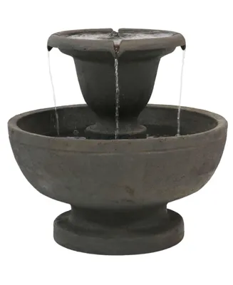 25"H Electric Polyresin 2-Tier Streaming Falls Outdoor Water Fountain