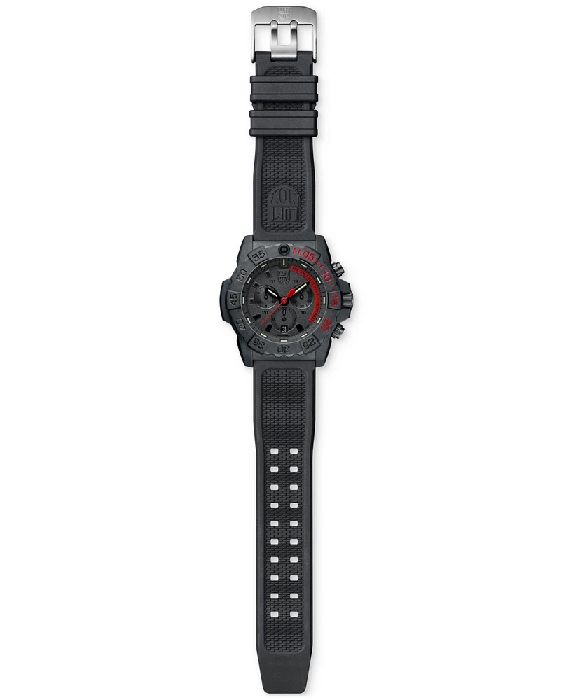 Luminox Men's Swiss Chronograph Navy Seal Dive Black Rubber Strap Watch 45mm